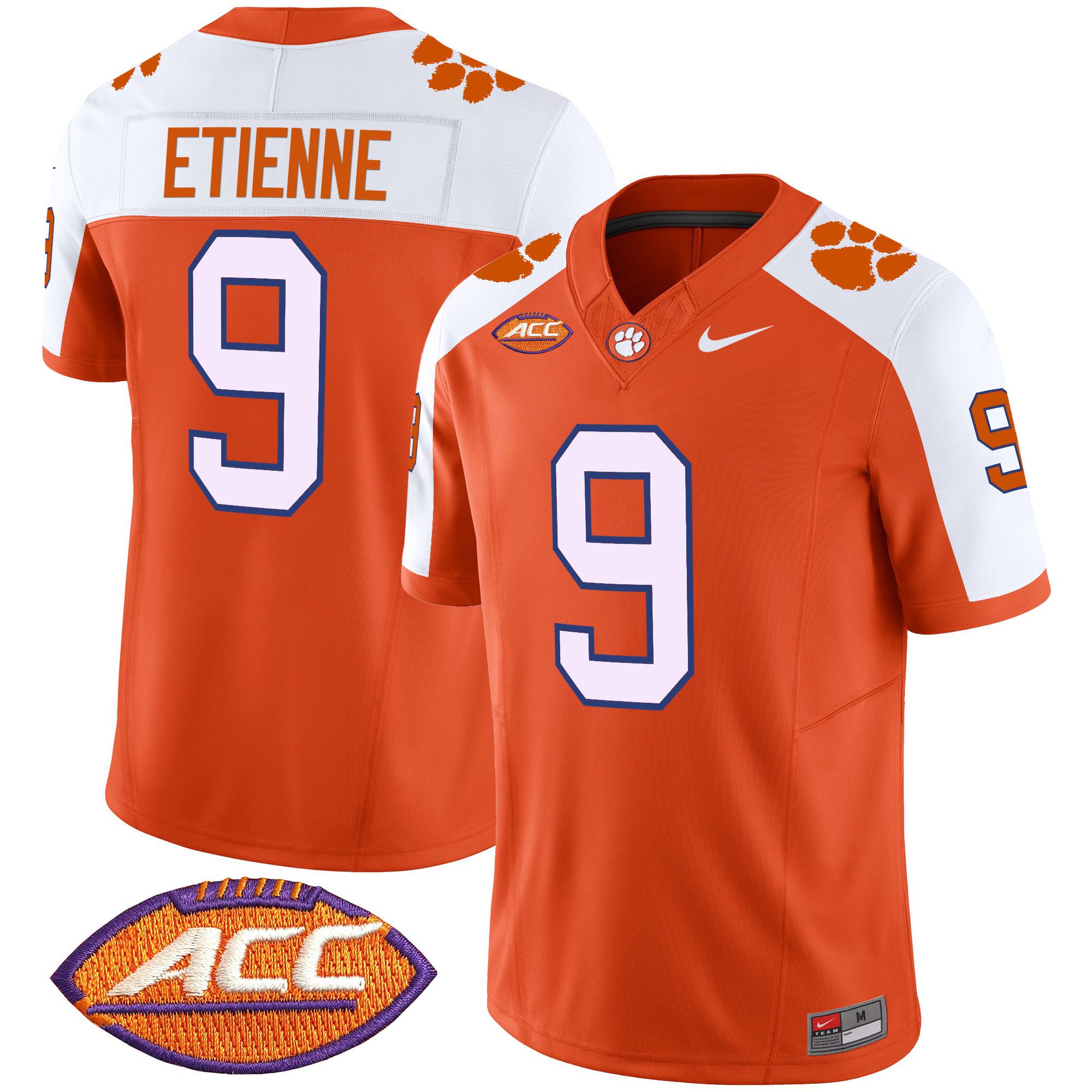 Men Clemson Tigers #9 Etienne Orange 2024 Nike Vapor Limited NCAA Jersey